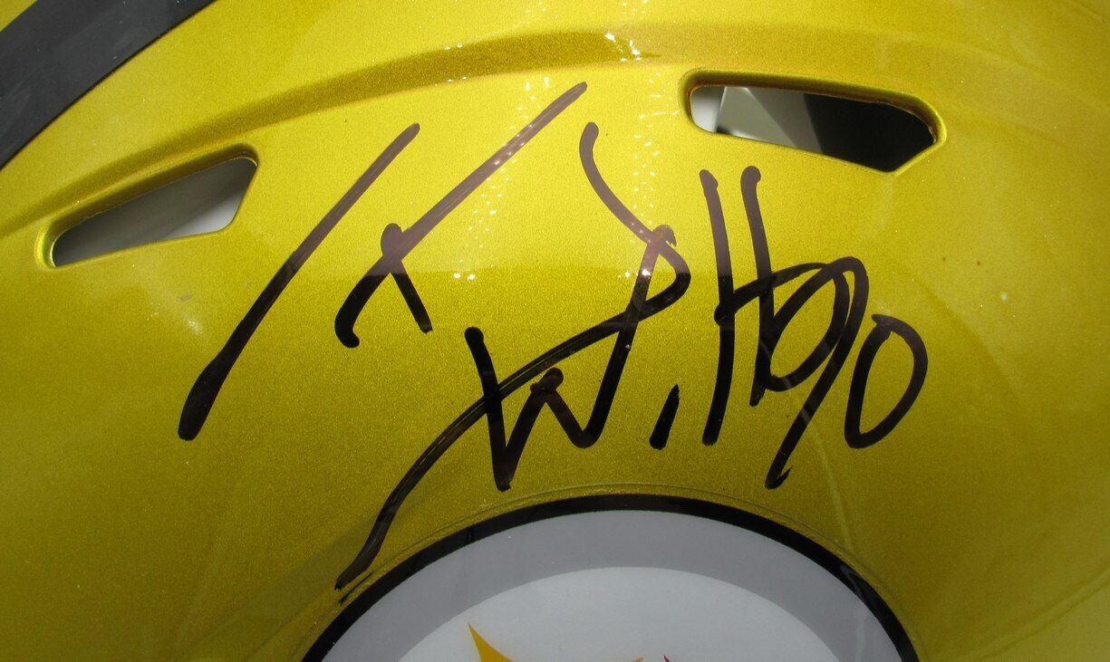 T.J. Watt Autographed Full Size Flash Authentic Football Helmet Steelers JSA