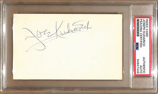 Joe Kuharich Autographed 3x5 Index Card Notre Dame PSA/DNA 179064