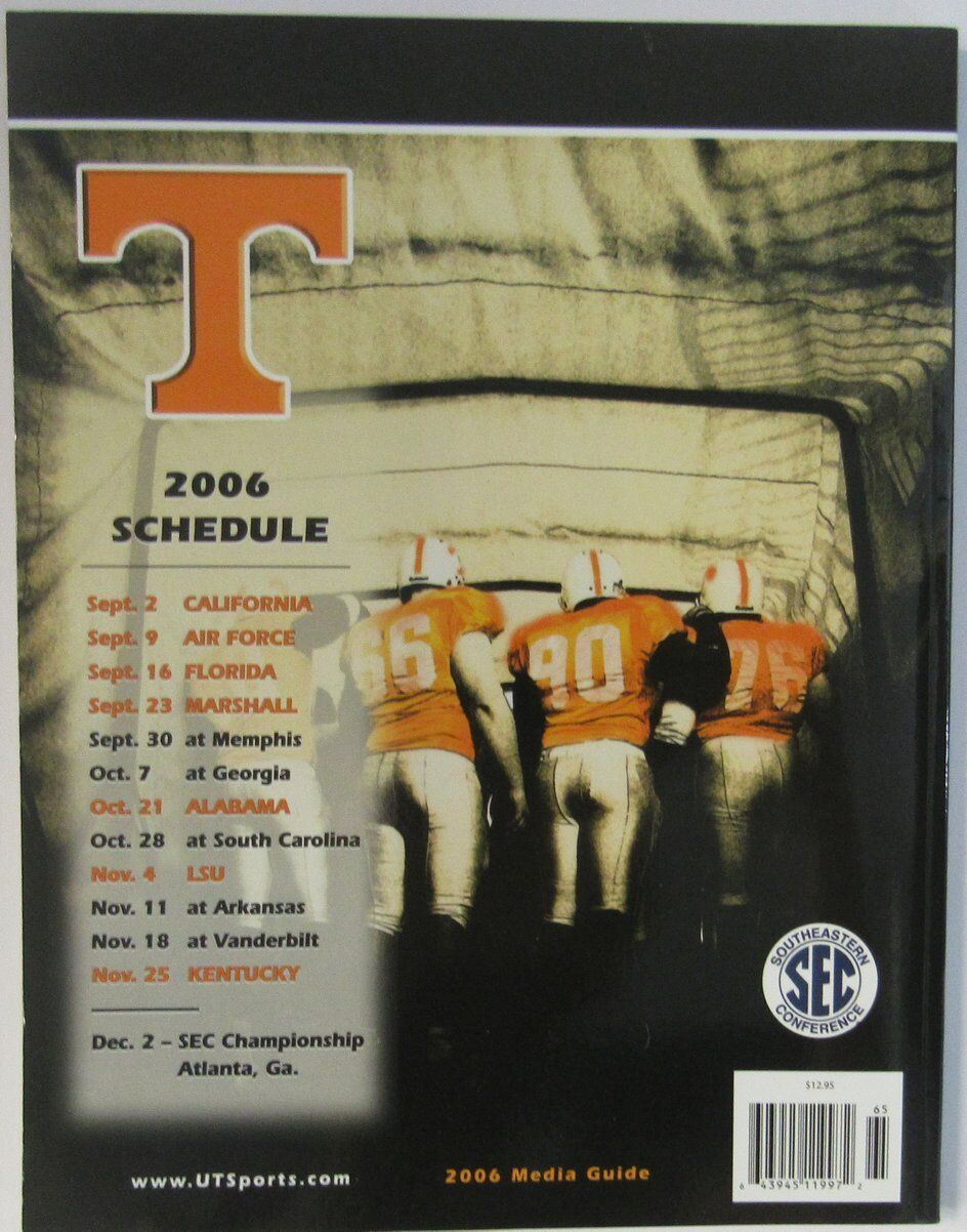 2006 Tennessee Volunteers Football Media/Press Guide 136990