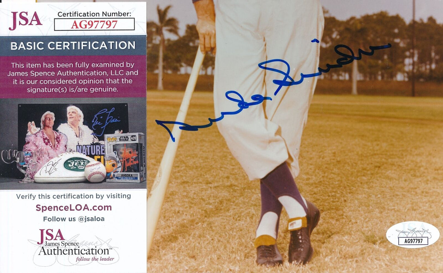 Duke Snider HOF Autographed 8x10 Photo Los Angeles Dodgers JSA 179839