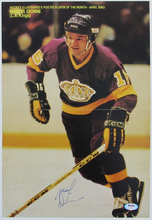 Marcel Dionne Kings Signed 11x16 Pull Out Magazine Poster PSA/DNA 154860