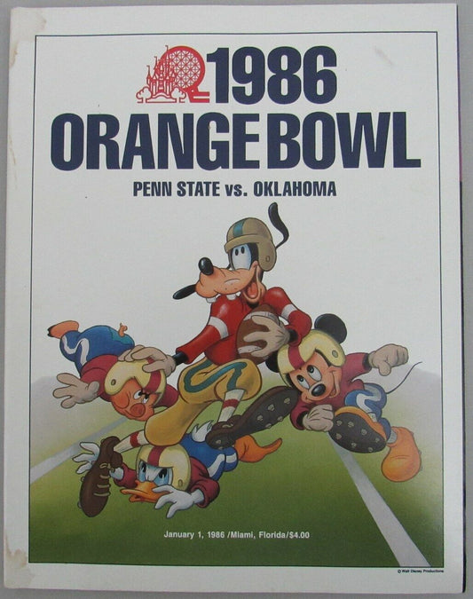 1986 Orange Bowl Game Program Penn State vs. Oklahoma at Miami, Florida 163136