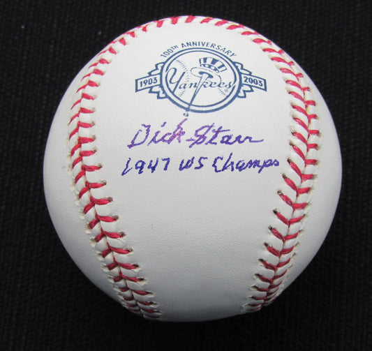 Dick Starr Signed/Auto Yankees 100th OML Baseball JSA Inscr 186691