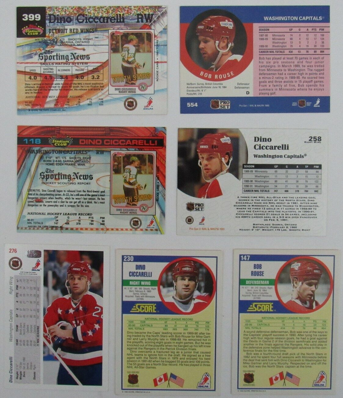 Lot of 8 Signed/Auto Washington Capitals 1990-92 NHL Trading Cards 159339