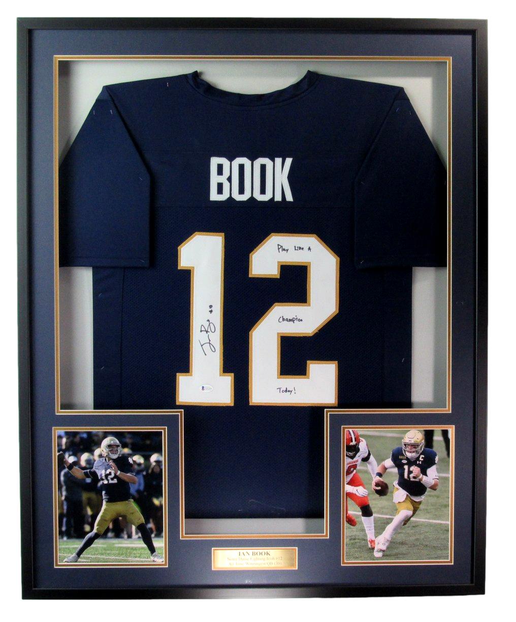 Ian Book Autographed/Inscribed Football Jersey Notre Dame Framed Beckett 186164