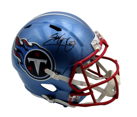 Eddie George Signed/Auto Titans Flash Full Size Replica Helmet Beckett 167565