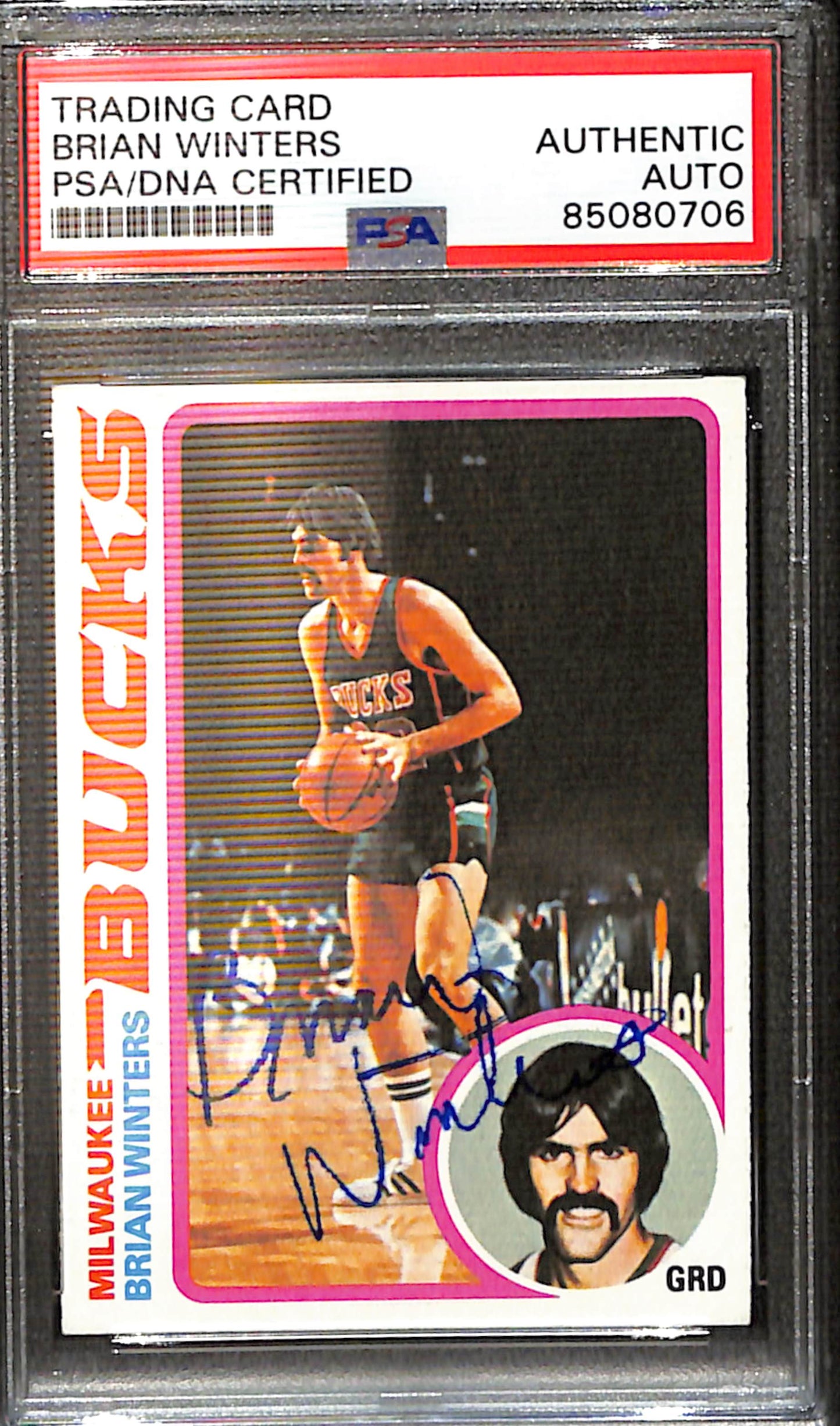 Brian Winters Signed/Auto 1978 Topps Card #76 Milwaukee Bucks PSA/DNA 185419