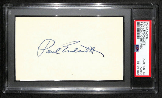 Paul Endacott HOF Signed/Auto 3x5 Index Card University of Kansas PSA/DNA 188599