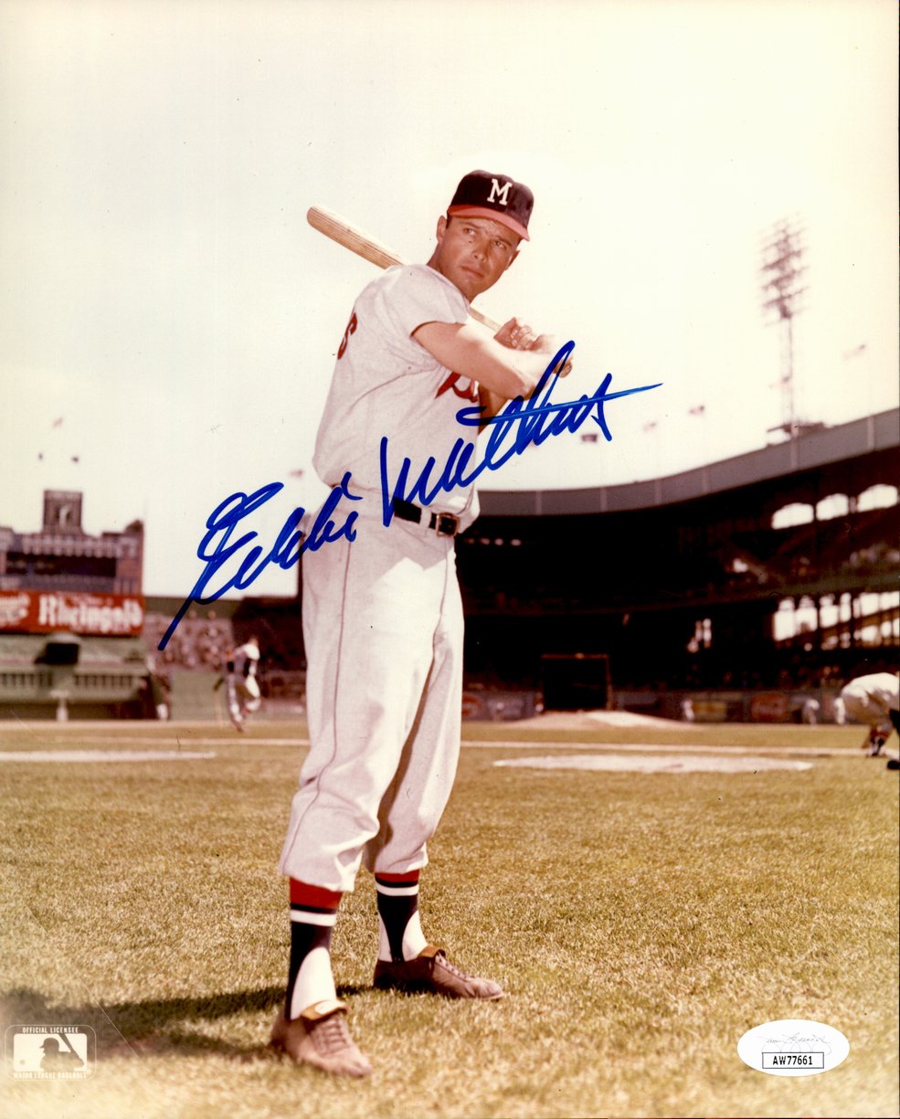 Eddie Mathews HOF Signed/Autographed 8x10 Photo Milwaukee Braves JSA 191330