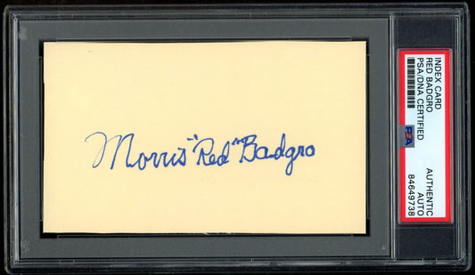 Morris "Red" Badgro HOF Autographed 3x5 Index Card New York Giants PSA/DNA