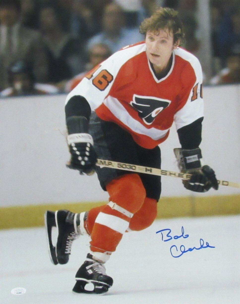 Bobby Clarke HOF Autographed 16x20 Photo Philadelphia Flyers JSA