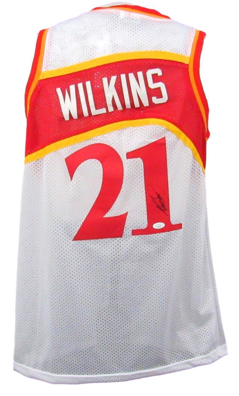 Dominique Wilkins HOF Autographed White Custom Jersey Hawks JSA 176827