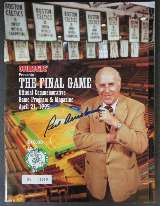 Red Auerbach Signed 1995 Program Final Game Boston Gardens JSA 188420