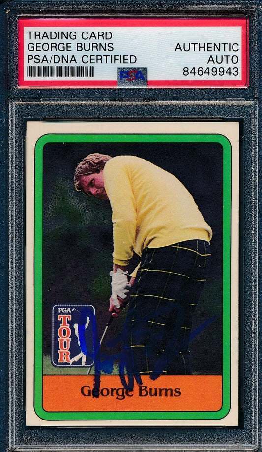 1981 DONRUSS PGA George Burns #7 Authentic Card Signed PSA/DNA 176065