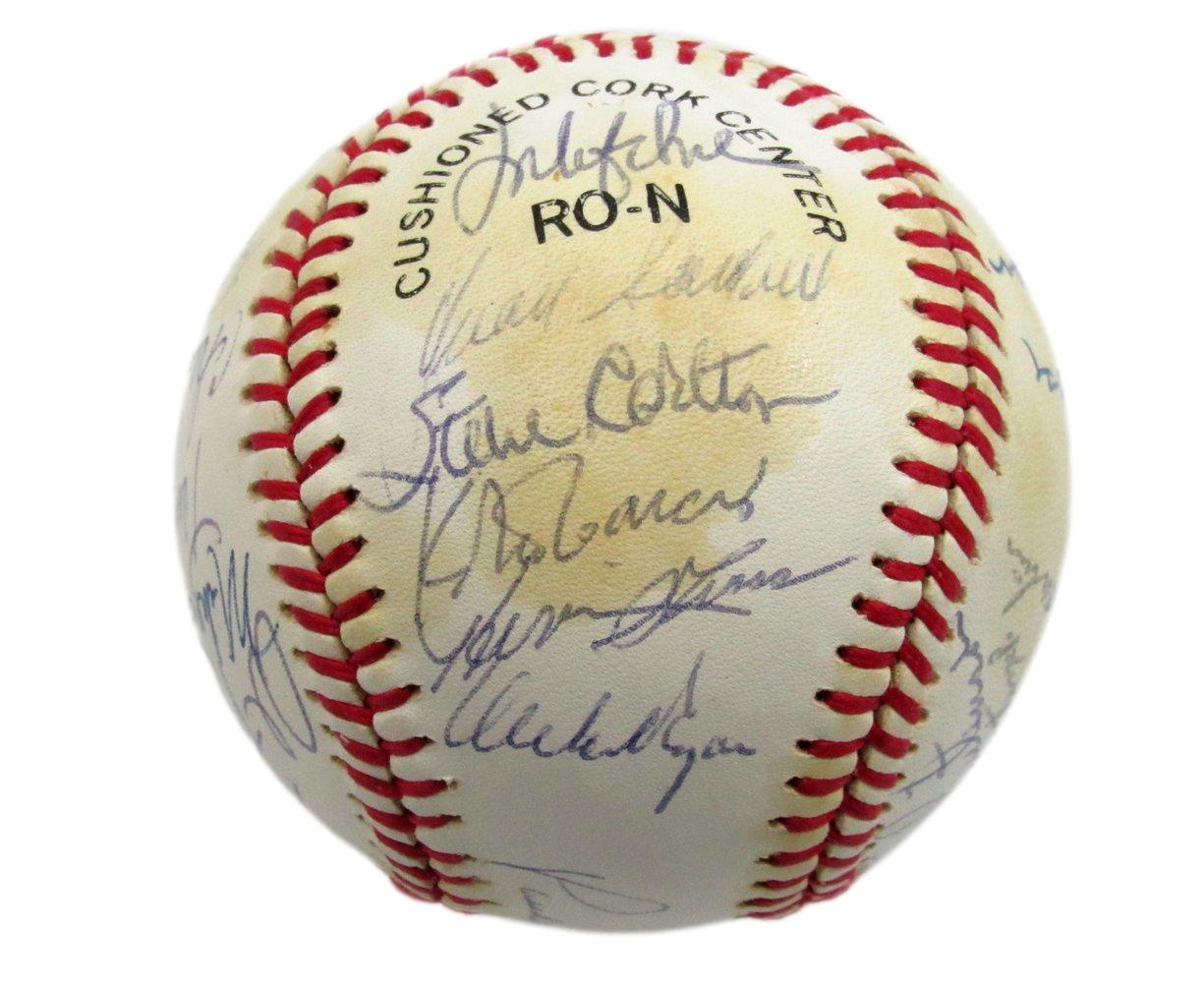 1983 Phillies NL Champs Team Sign by 27 ONL Baseball Schmidt Carlton HOF 190039