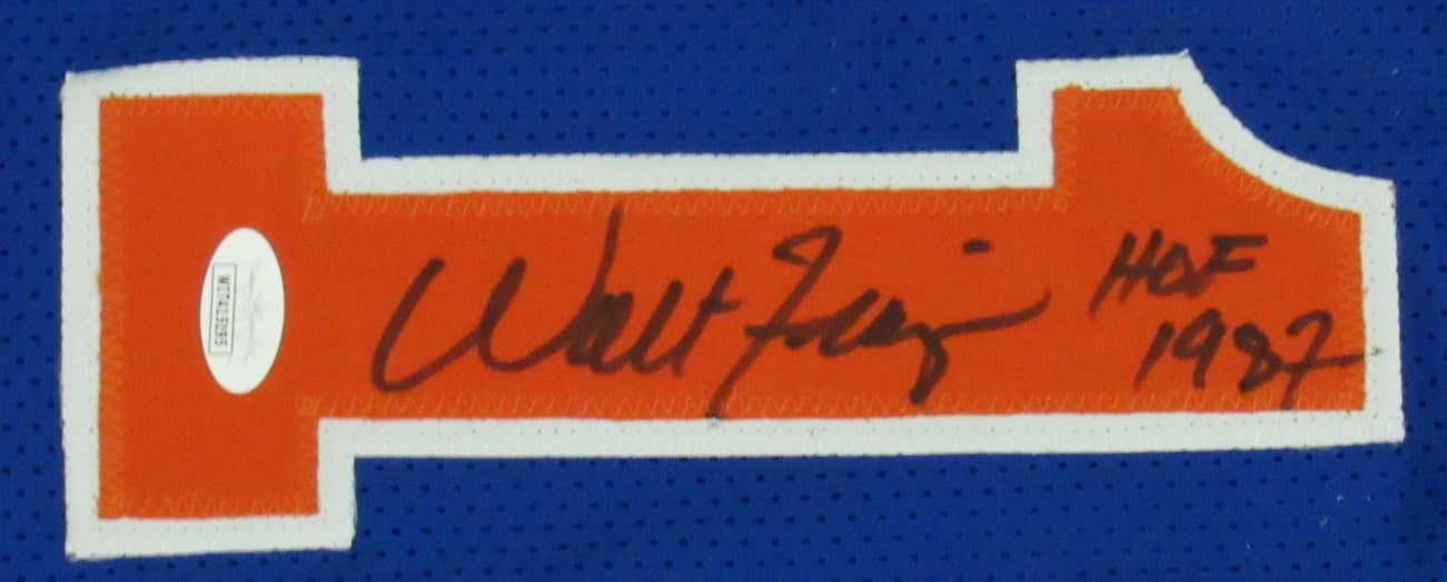 Walt Frazier HOF Signed/Inscr Knicks Blue Custom Basketball Jersey JSA 159478