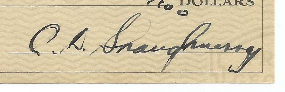 Clark Shaughnessy CHOF Signed/Autographed 1946 Bank Check 150333