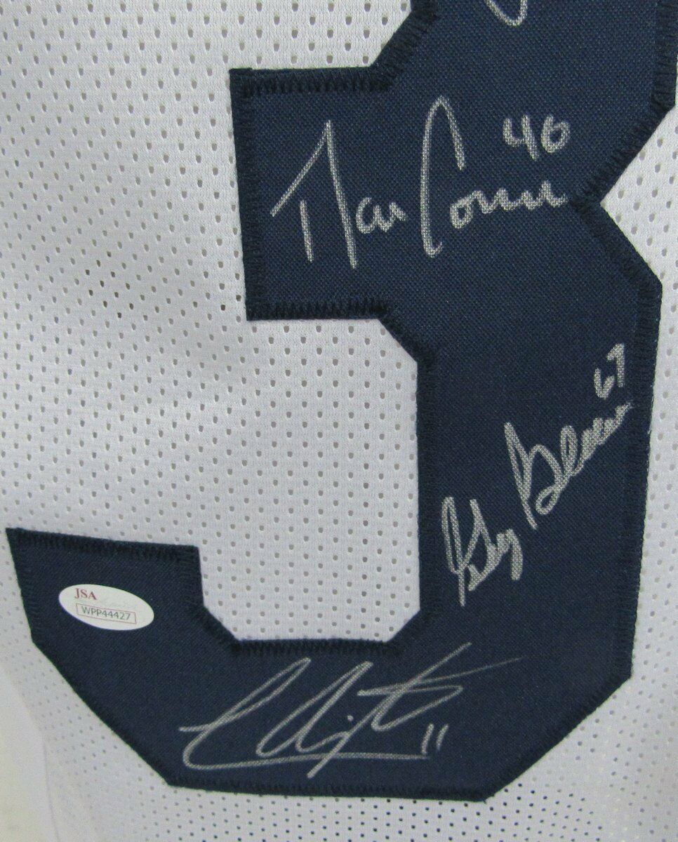 10 LEGENDS Signed/Auto Penn State/PSU "Linebacker U" Jersey Wht MINT JSA 135582