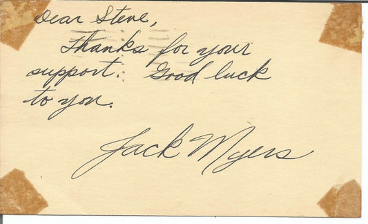 Jack "Moose"Myers LA Rams Signed/Autographed 1950 GPC/Postcard 150394