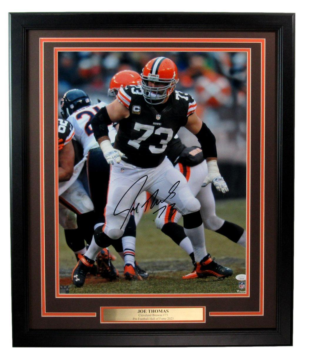 Joe Thomas HOF Autographed 16x20 Photo Cleveland Browns Framed JSA 180506