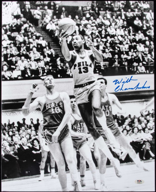 Wilt Chamberlain Signed/Autographed 16x20 Photo Sixers PSA/DNA "10" 189638