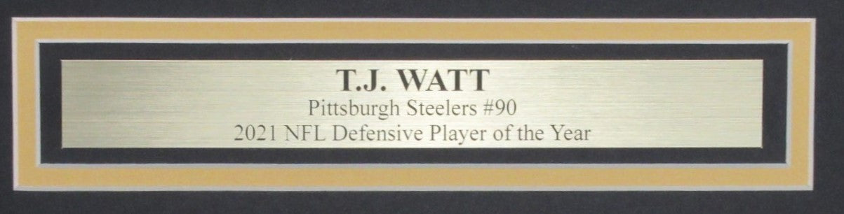 T.J. Watt Signed 16x20 Photo Pittsburgh Steelers Framed Beckett 186183