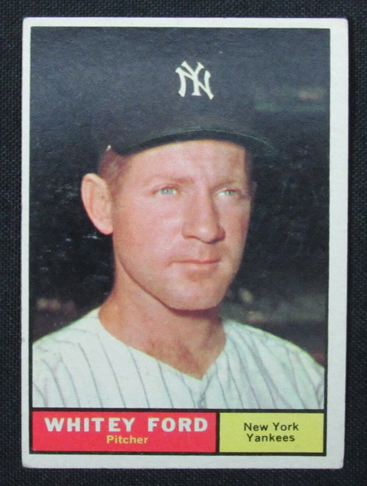 1961 Topps Whitey Ford HOF #160 Authentic Card New York Yankees 176797