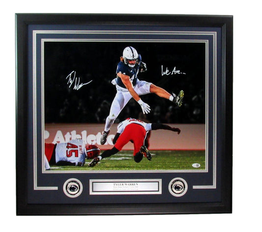 Tyler Warren Signed/Inscribed "We Are..." 16x20 Photo Penn State Framed JSA 2697