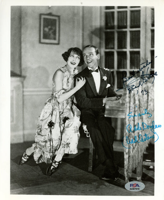 Fred & Adele Astair Dual-Signed/Inscr 8x10 B/W Photo PSA/DNA 192054