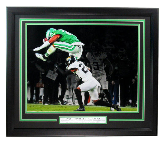 Saquon Barkley Unsigned "The Leap" 16x20 Photo Philadelphia Eagles Framed 192702
