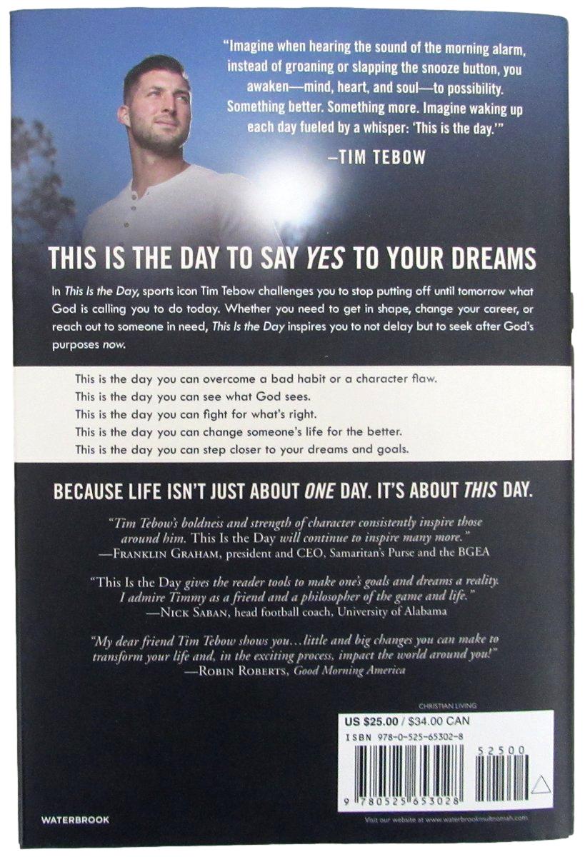 Tim Tebow Signed/Autographed "This is the Day" Book Denver Broncos JSA 193641