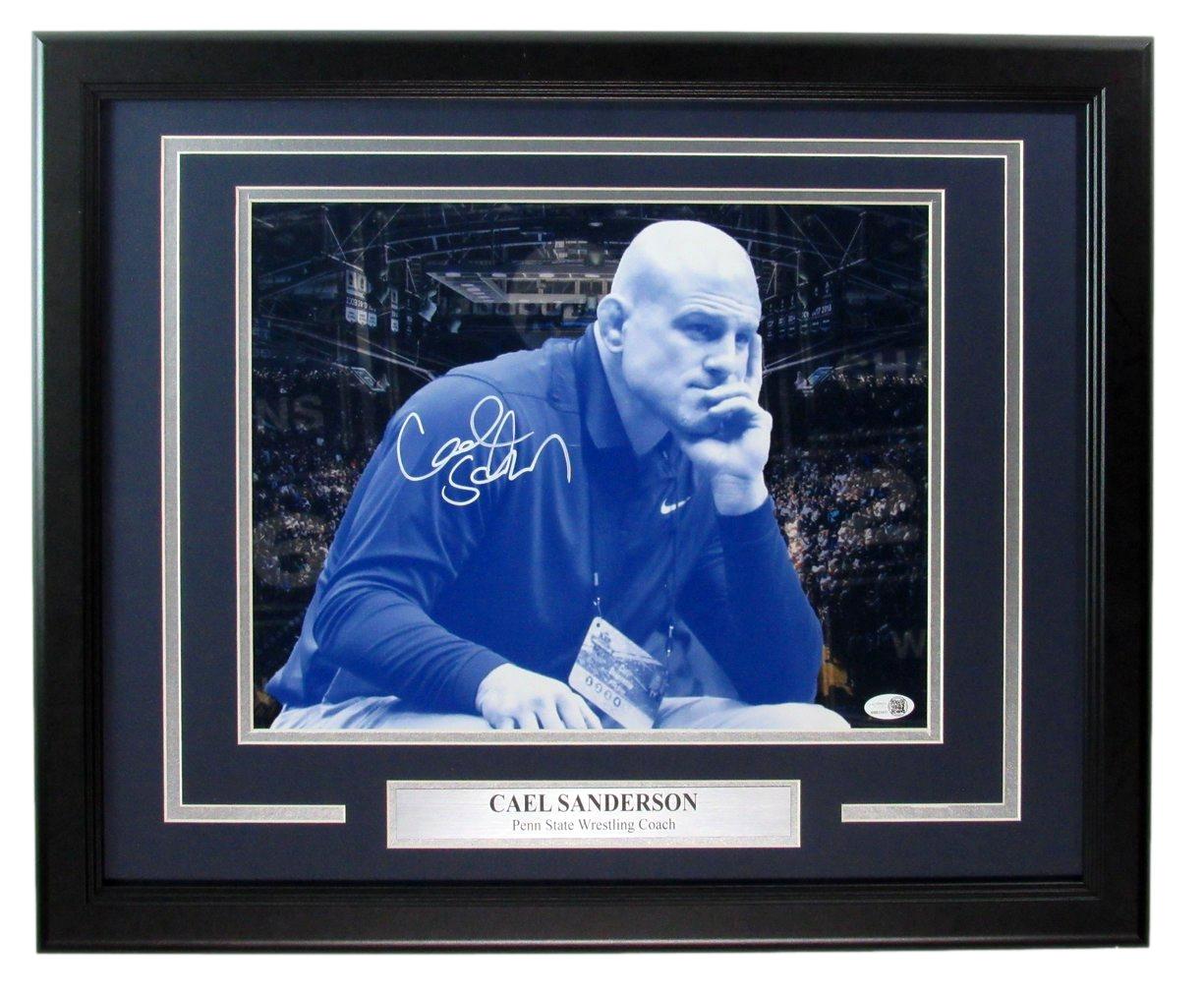 Cael Sanderson Penn State Wrestling Coach Signed 11x14 Photo Framed JSA 192703