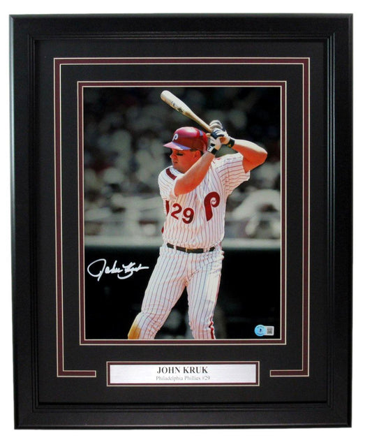John Kruk Signed/Auto 11x14 Photo Philadelphia Phillies Framed Beckett 192707