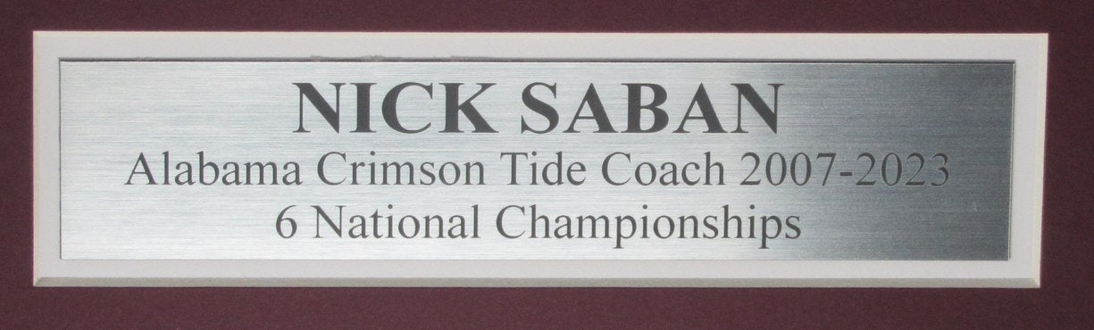Nick Saban Alabama Signed/Auto Football Jersey w/ Photos Framed PSA/DNA 157684