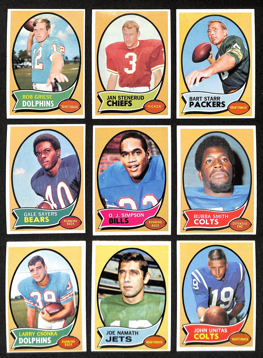 1970 Topps Football Card Complete Set (1-263) Simpson Namath Unitas 193610