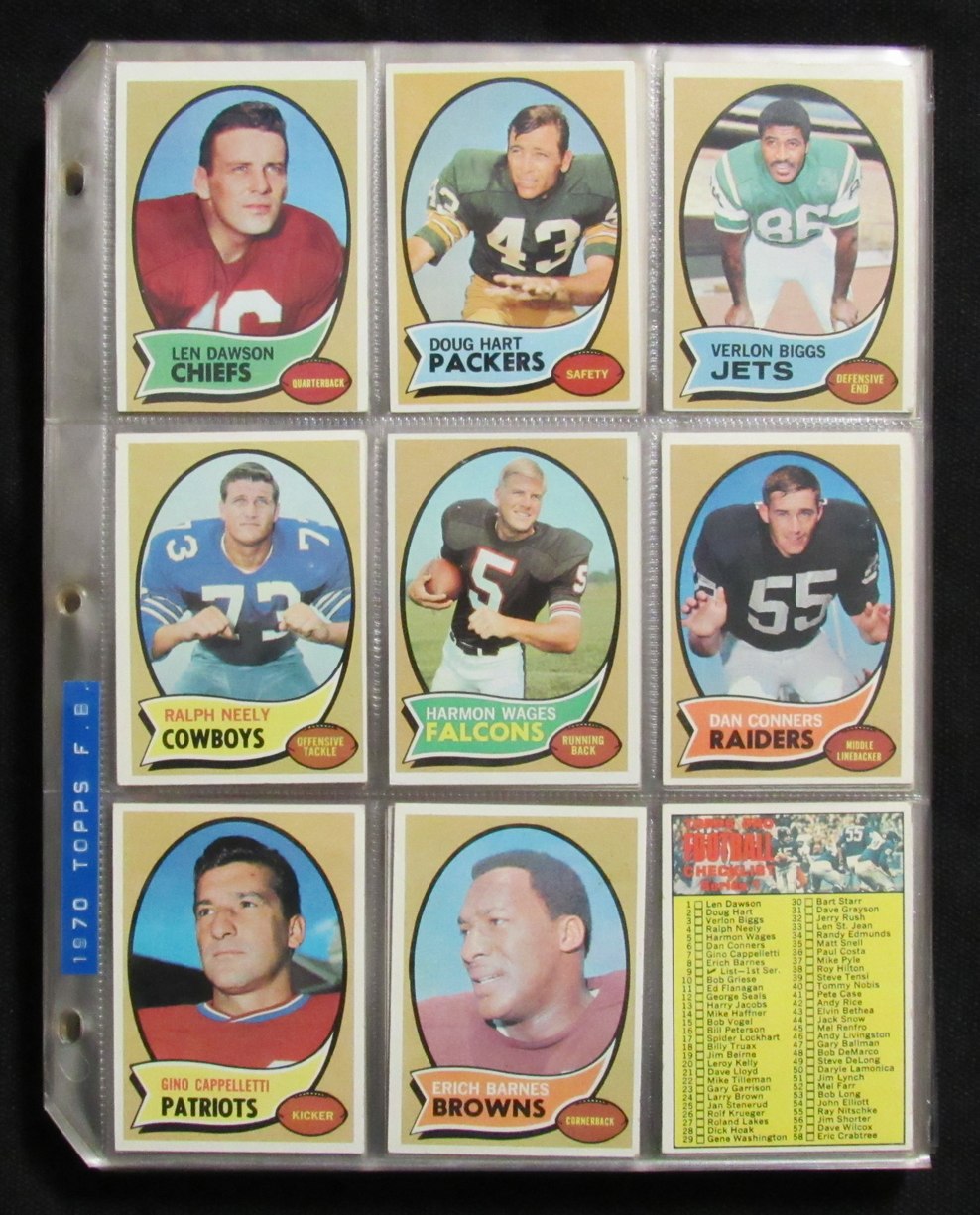 1970 Topps Football Card Complete Set (1-263) Simpson Namath Unitas 193610