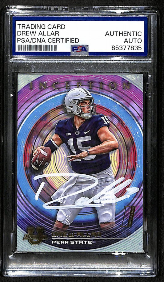 Drew Allar Penn State Signed 2022 Bowman U Inception RC Card #79 PSA/DNA 193569