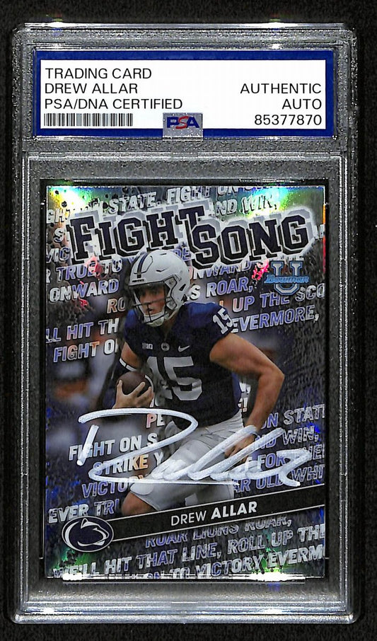Drew Allar Penn State Signed 2022 Bowman U Chrome RC Card #FS-2 PSA/DNA 193572