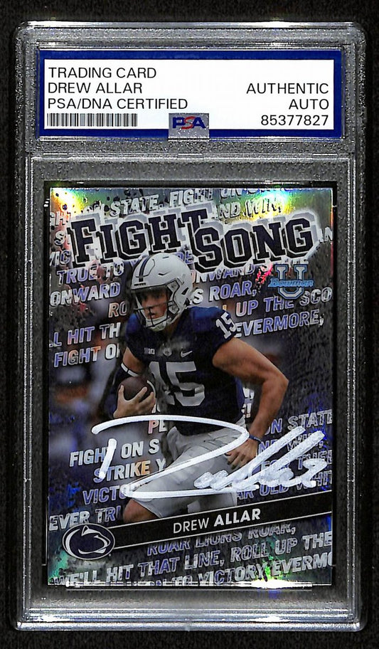 Drew Allar Penn State Signed 2022 Bowman U Chrome RC Card #FS-2 PSA/DNA 193573