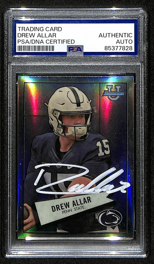 Drew Allar Penn State Signed/Auto 2022 Bowman U RC Card #52BF-25 PSA/DNA 193574