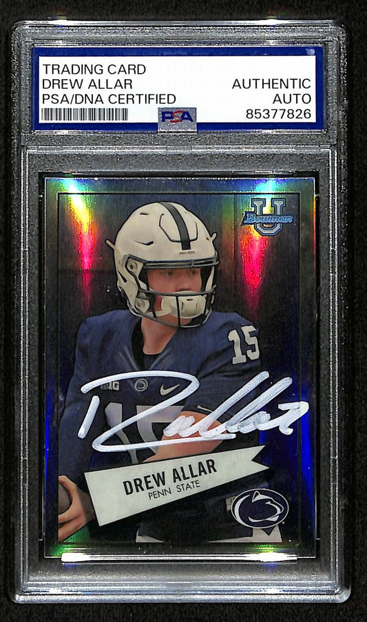Drew Allar Penn State Signed/Auto 2022 Bowman U RC Card #52BF-25 PSA/DNA 193575