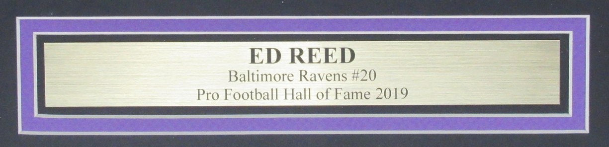 Ed Reed HOF Autographed 16x20 Photo Baltimore Ravens Framed Beckett 193525