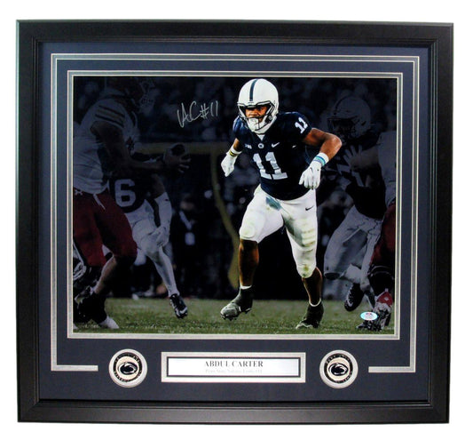 Abdul Carter Autographed 16x20 Photo Penn State Framed PSA/DNA 193526