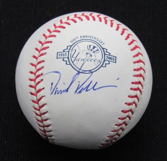 David Dellucci Signed/Auto OML Yankees 100th Anniversary Baseball JSA 186638