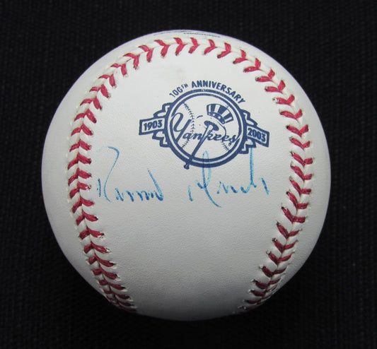 Ramon Mendoza Signed/Auto New York Yankees 100th OML Baseball PSA/DNA 186986