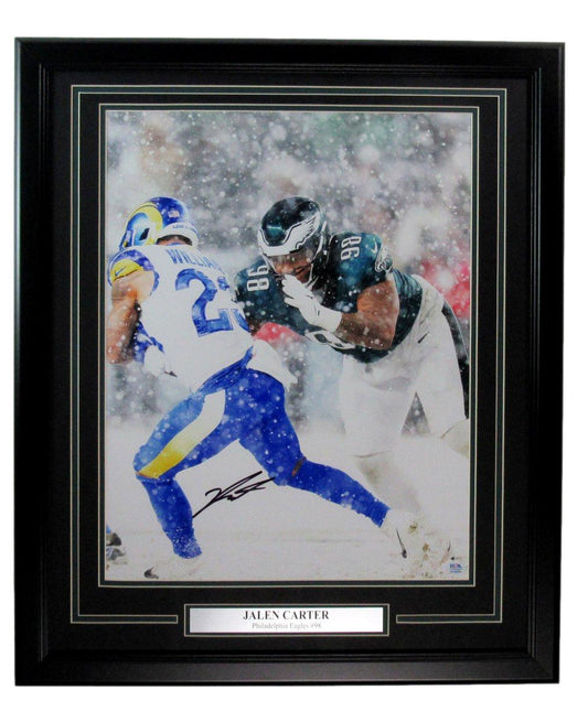 Jalen Carter Signed/Auto 16x20 Photo Philadelphia Eagles Framed PSA/DNA 193917