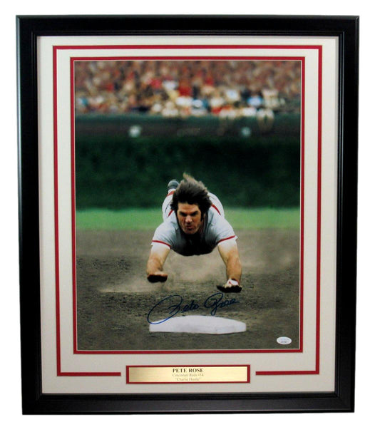 Pete Rose Signed/Autographed 16x20 Photo Cincinnati Reds Framed JSA 193920