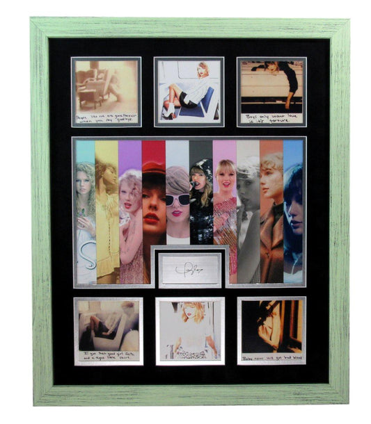 Taylor Swift Laser Engraved Signature Photo Collage Framed 193922