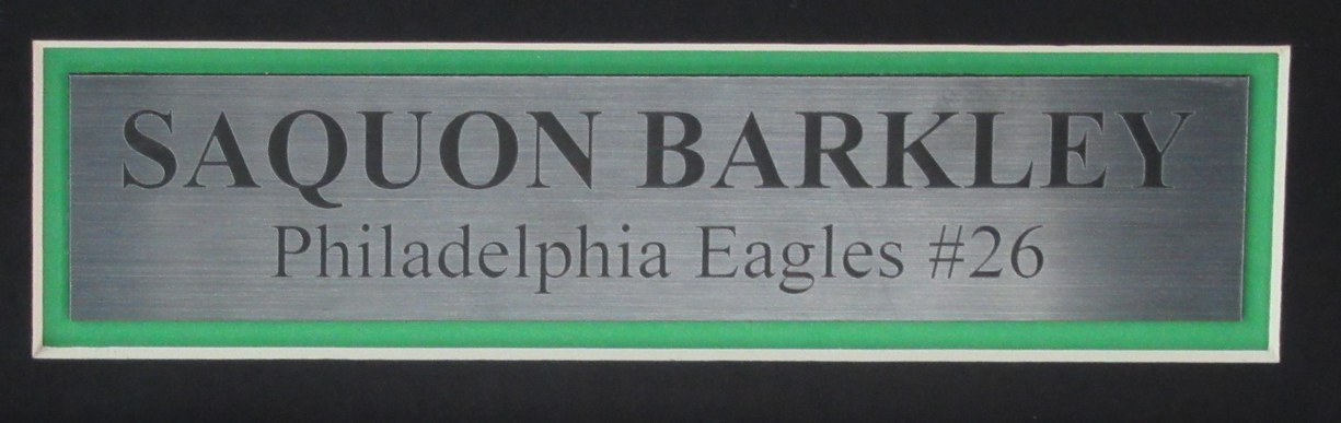 Saquon Barkley Signed/Auto Eagles Kelly Football Jersey Framed Beckett 193925