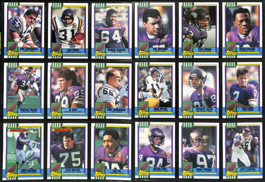 1990 TOPPS Football Minnesota Vikings Team Set (21) Cards 189284